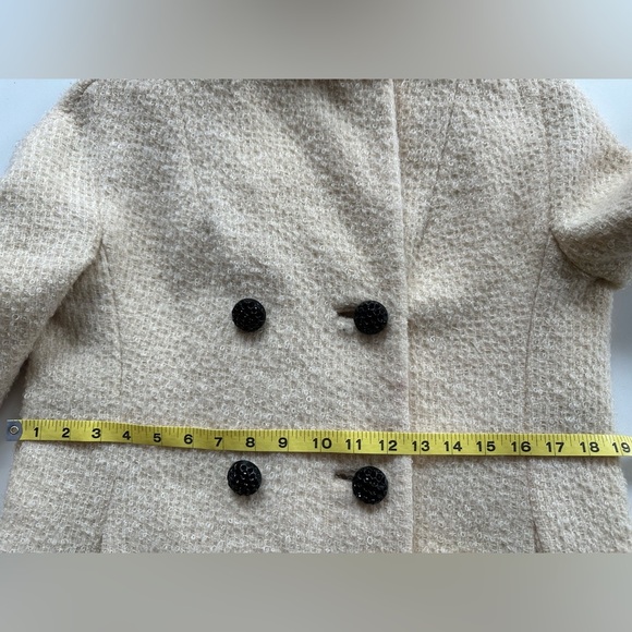 vintage 50s 60s lilli ann's junior petite Cream Double Breasted coat - Picture 9 of 14